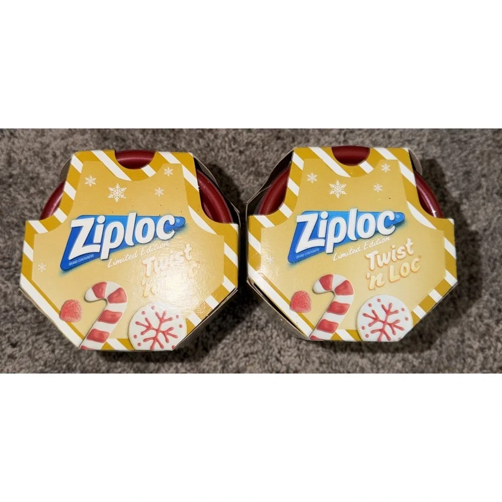 Ziploc Twist N Loc Small‎ Round (2) Medium Storage Containers New 1 PT 2015